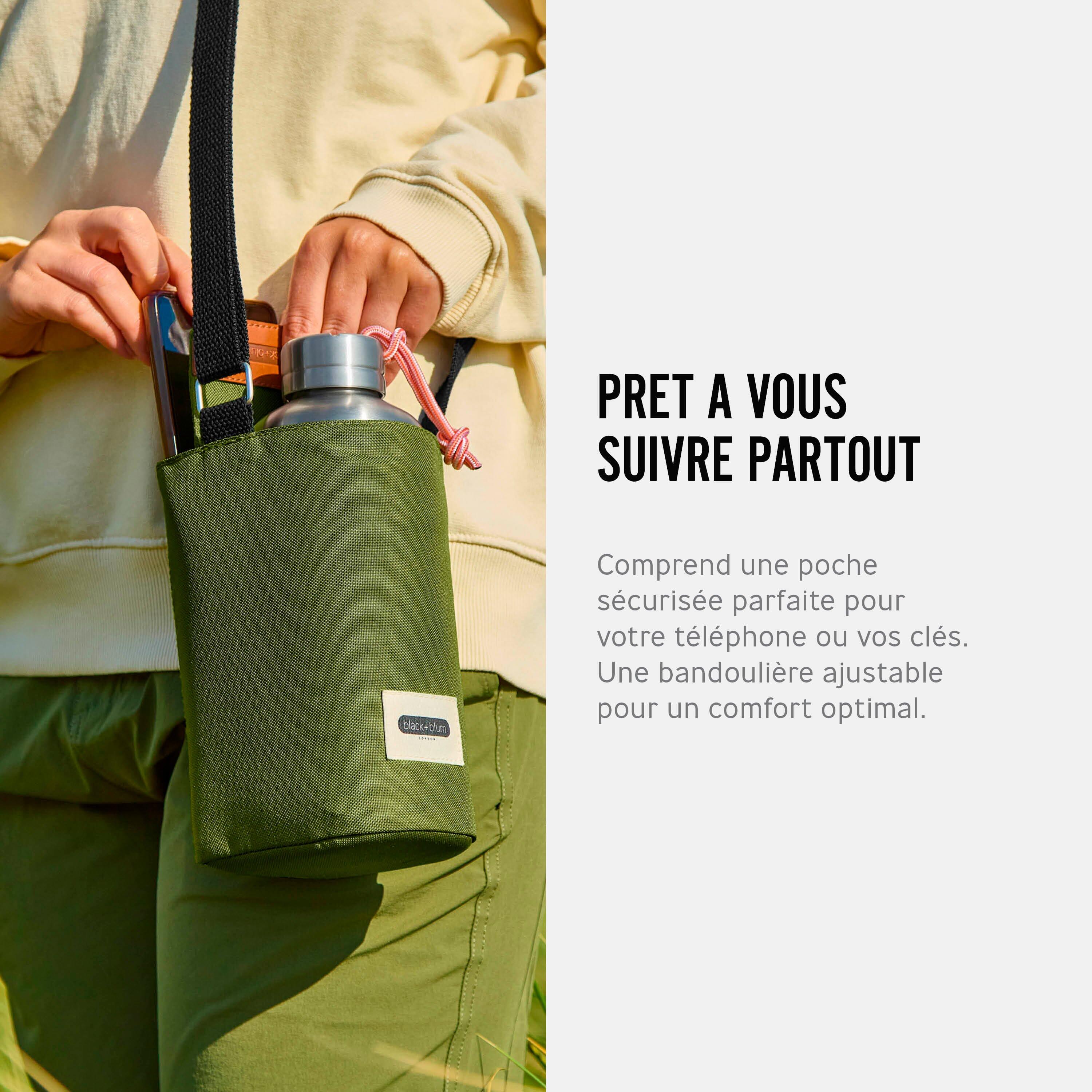 SAC À BOUTEILLE ISOTHERME-OLIVE-AVEC POCHE SÉCURISÉ 4/4