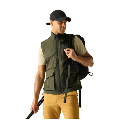 Veste Unie Sans Manches De Voyage Homme (Kaki)