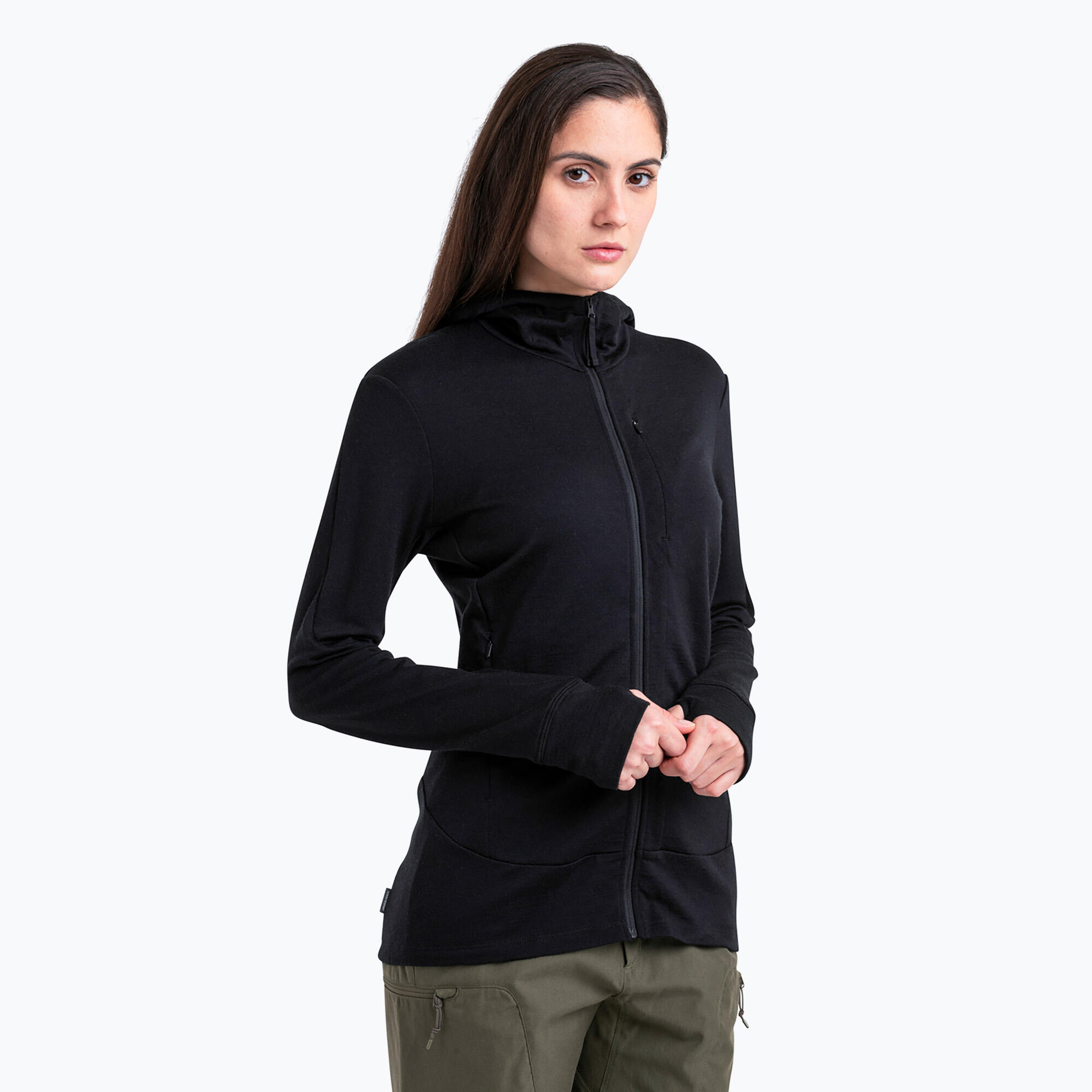 Felpa da donna icebreaker Merino 260 Quantum IV con zip 4/7