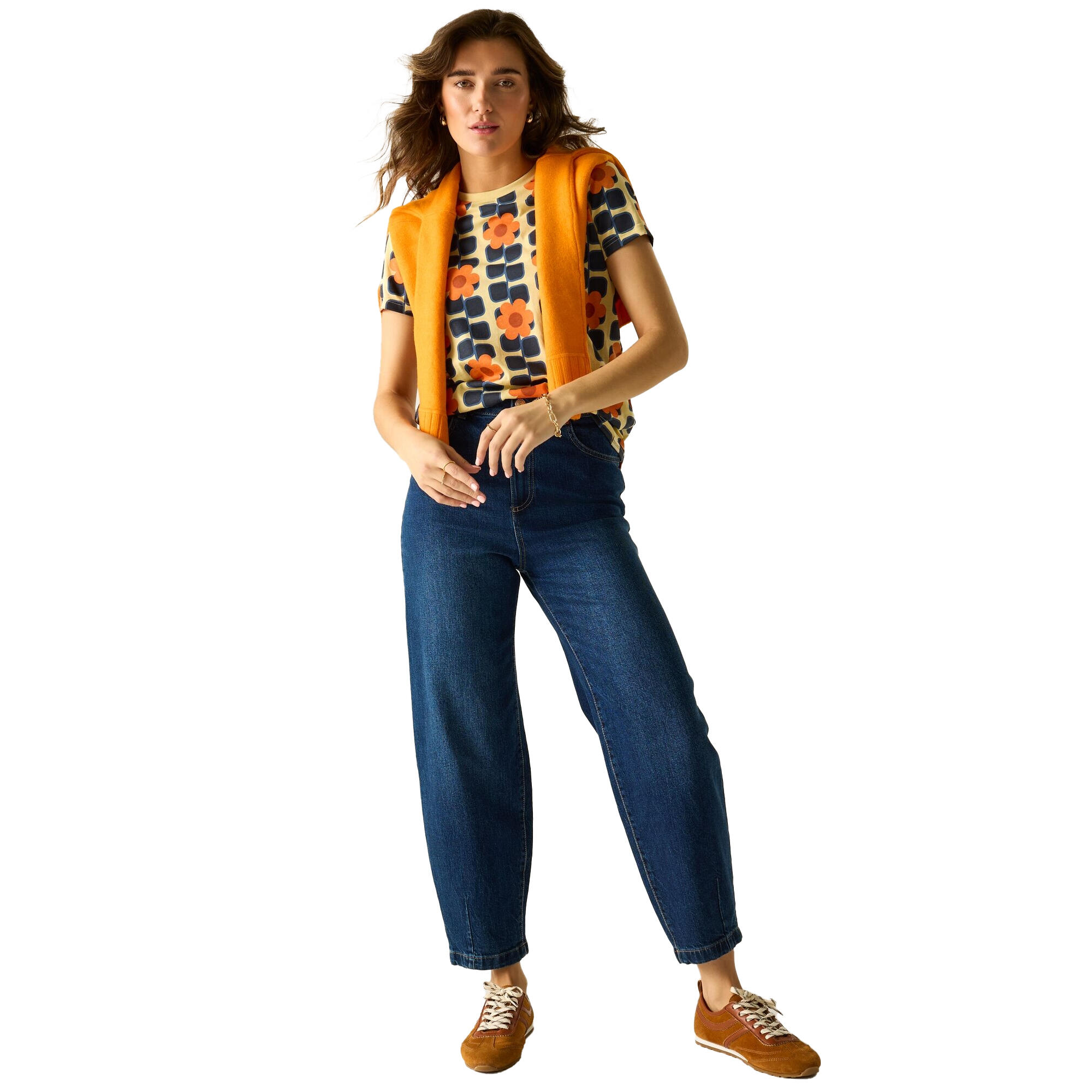 Womens/Ladies Orla Kiely TShirt (Orange) 4/5
