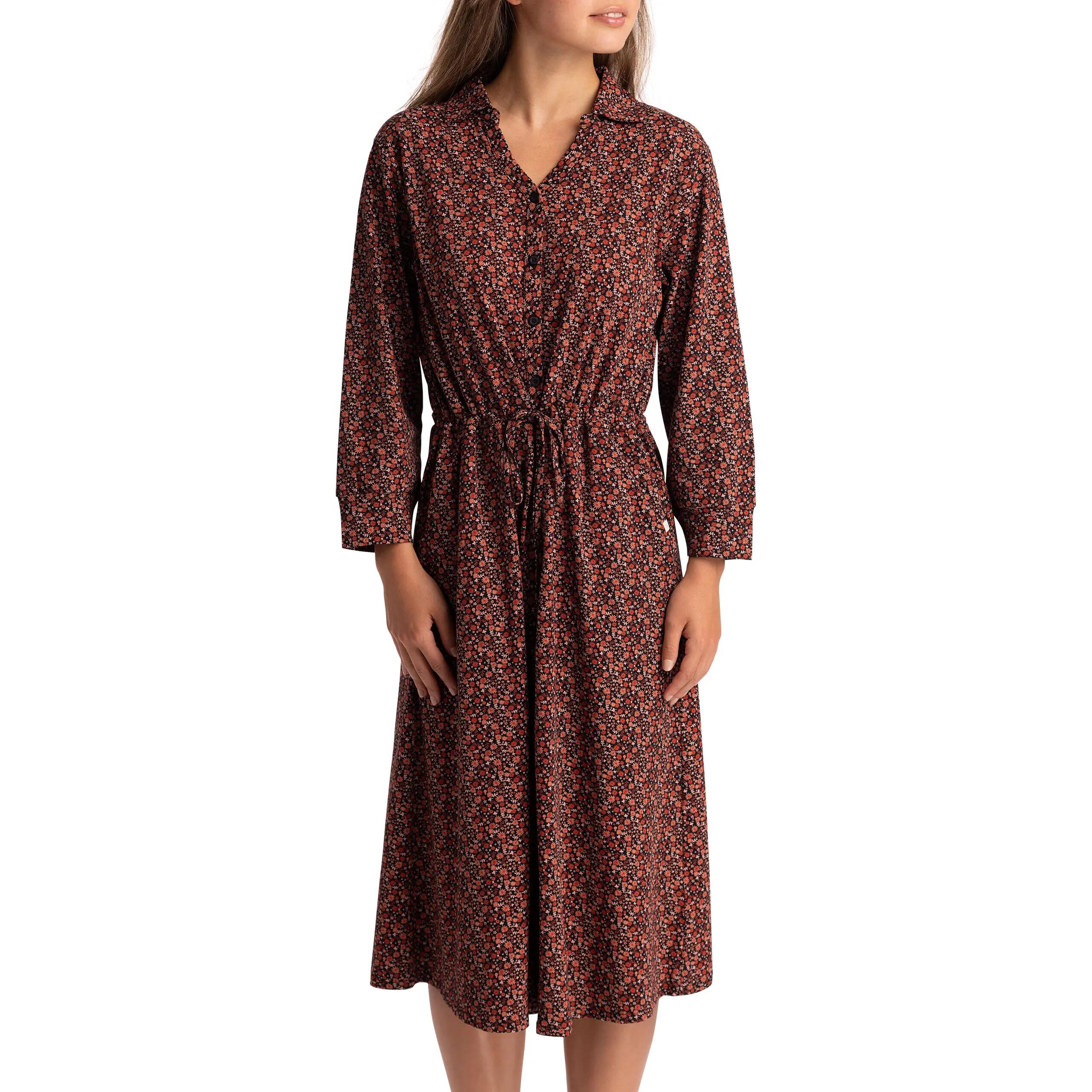 Womens Midi Length All Over Print Shirt Dress - Velina 5/5
