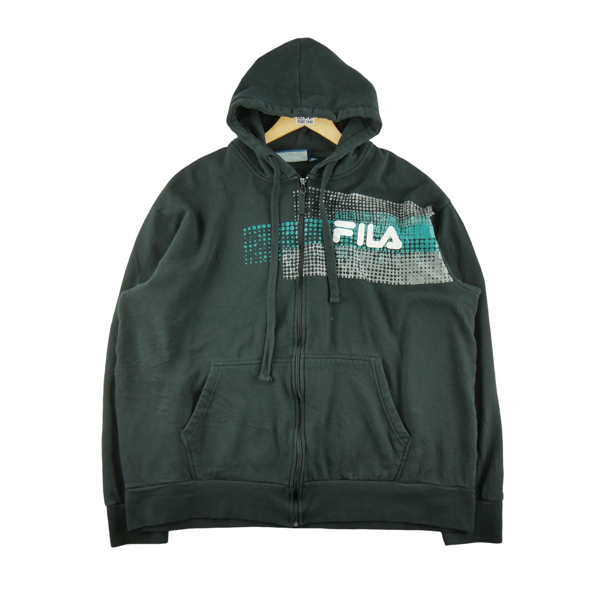 FILA Reconditionné - Sweat à capuche Homme full-zip Noir - Bon État