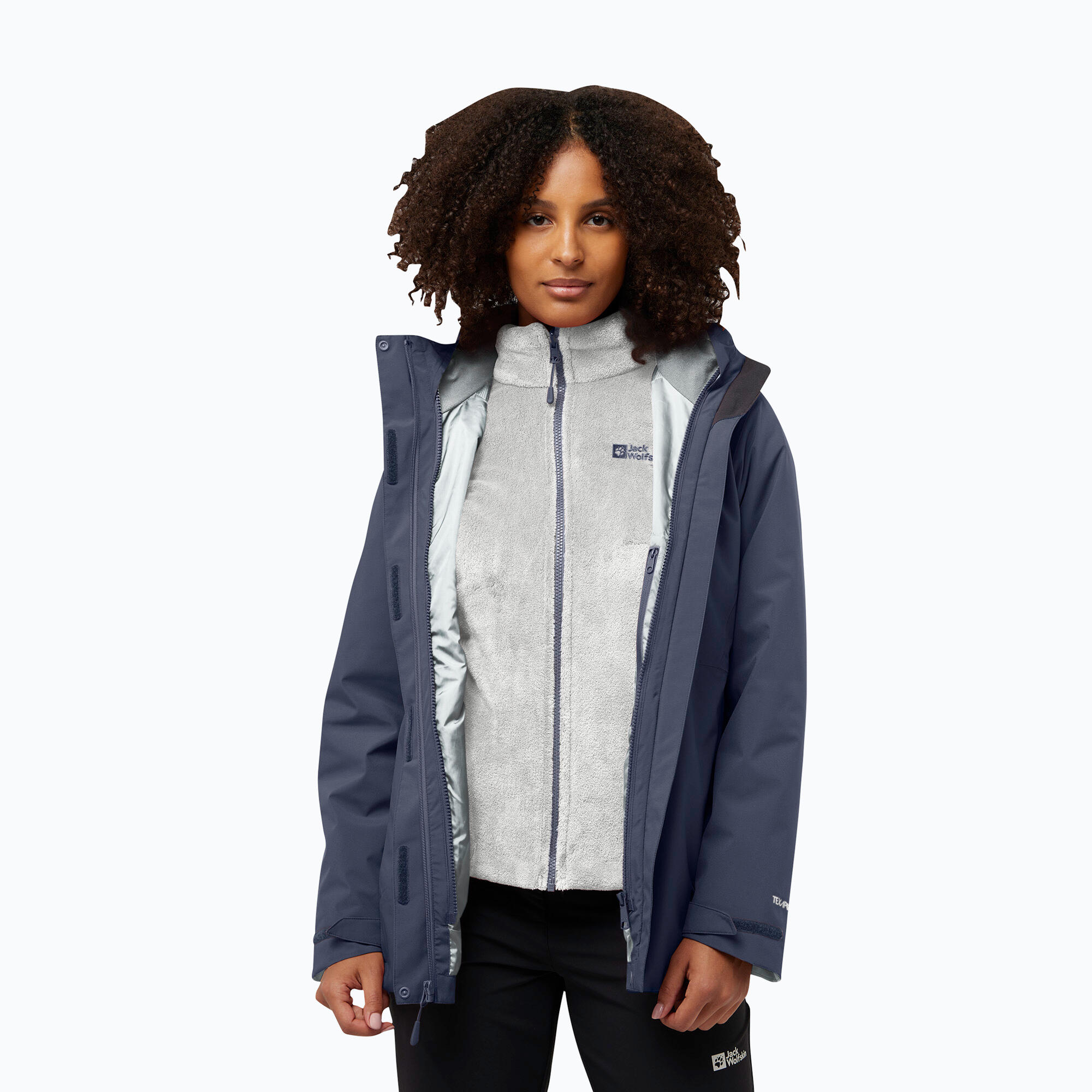 Dames 3-in-1 jas Jack Wolfskin Rotwand 3In1 3/7