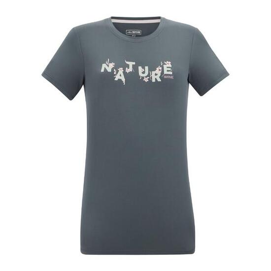 Tshirt Extensible Motif/style Fleurs FINGAL Femme (Gris Foncé Imprimé)