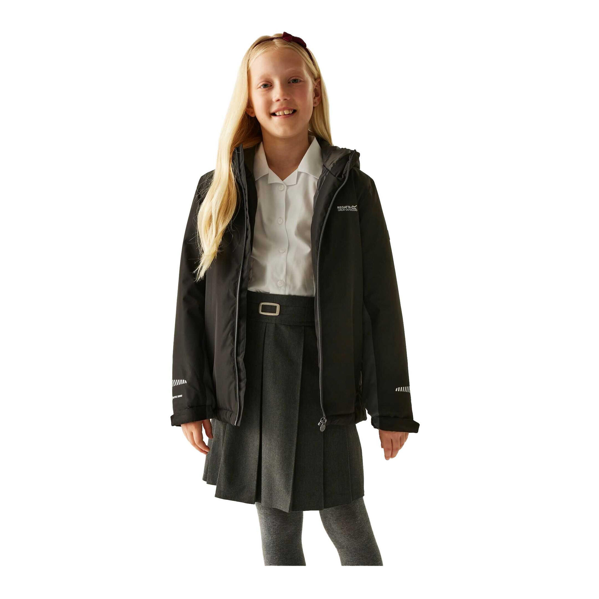Veste Imperméable Isolante À Capuche HURDLE Enfant (Noir / Gris Foncé) 4/5