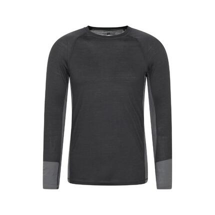 Base Layer Oberteil für Herren, Langärmlig Damen und Herren Holzkohle