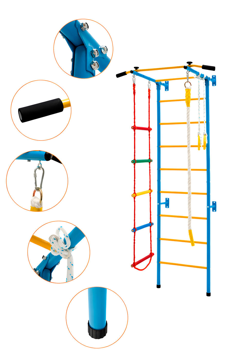 Smart Sprossenwand für Kinder mit Klimmzugstange 6/7