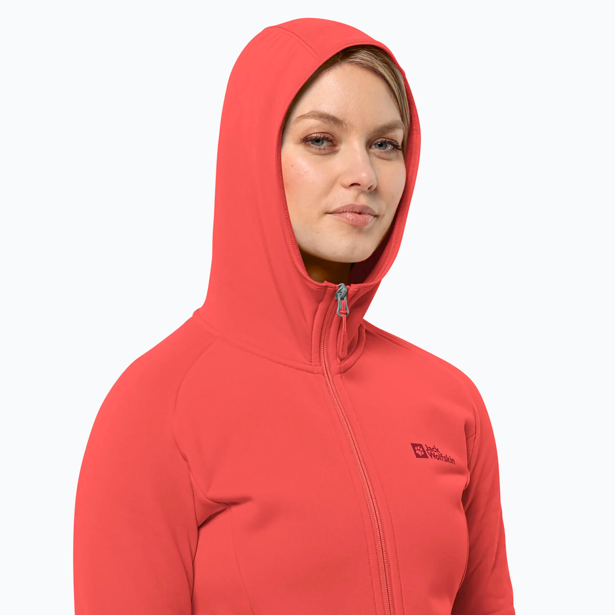 Casaco feminino Jack Wolfskin Baiselberg com capuz e zíper completo 3/6