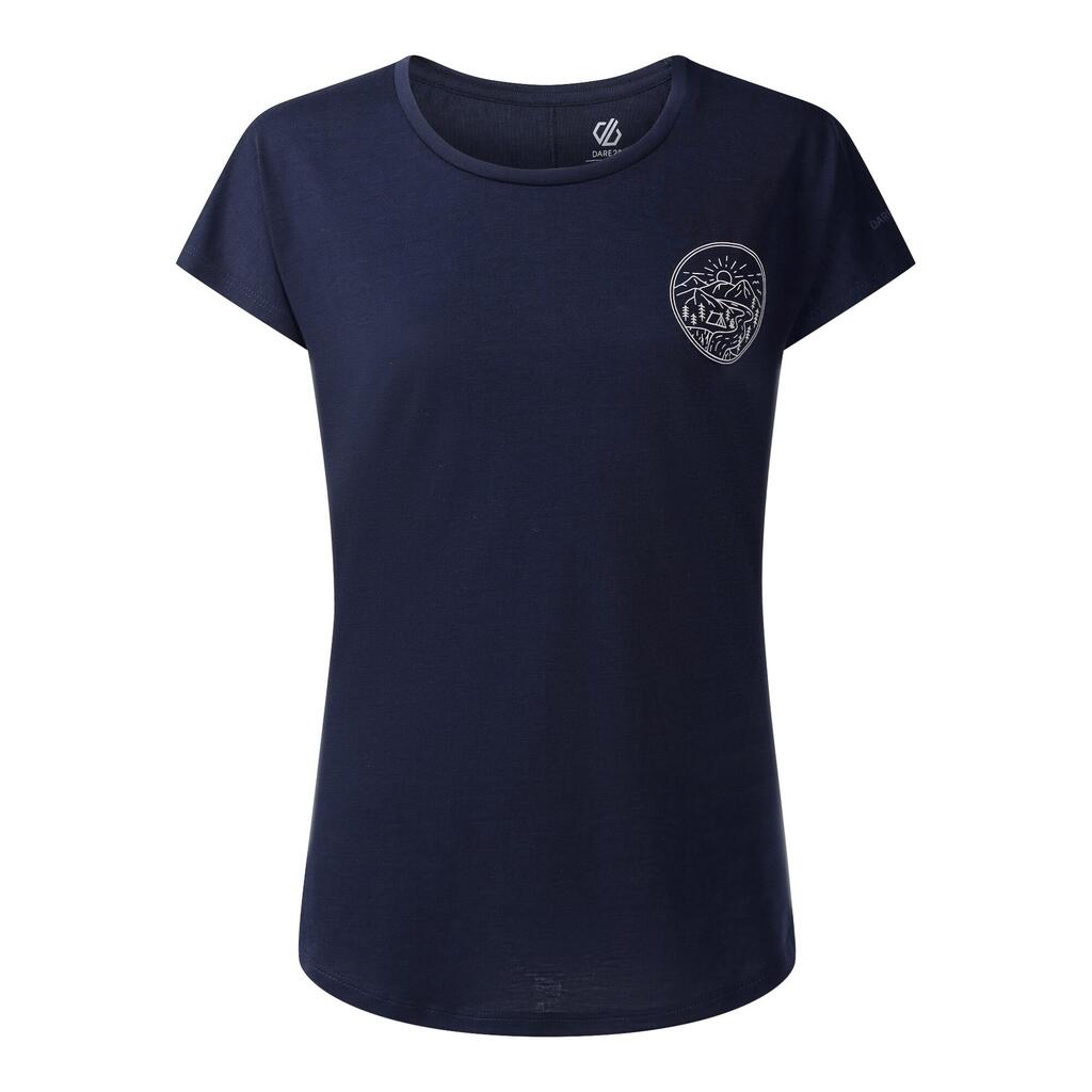 Womens/Ladies Serenity Mountain Scene TShirt (Navy)