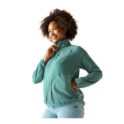 Dames frankie quarter zip fleece top (lichte vanille)