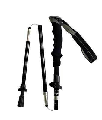 Trekkingstok aluminium zwart opvouwbaar en uitschuifbaar 100-115cm