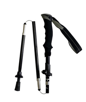 Bâton de trekking en aluminium PLIABLE noir ET EXTENSIBLE 100-115cm