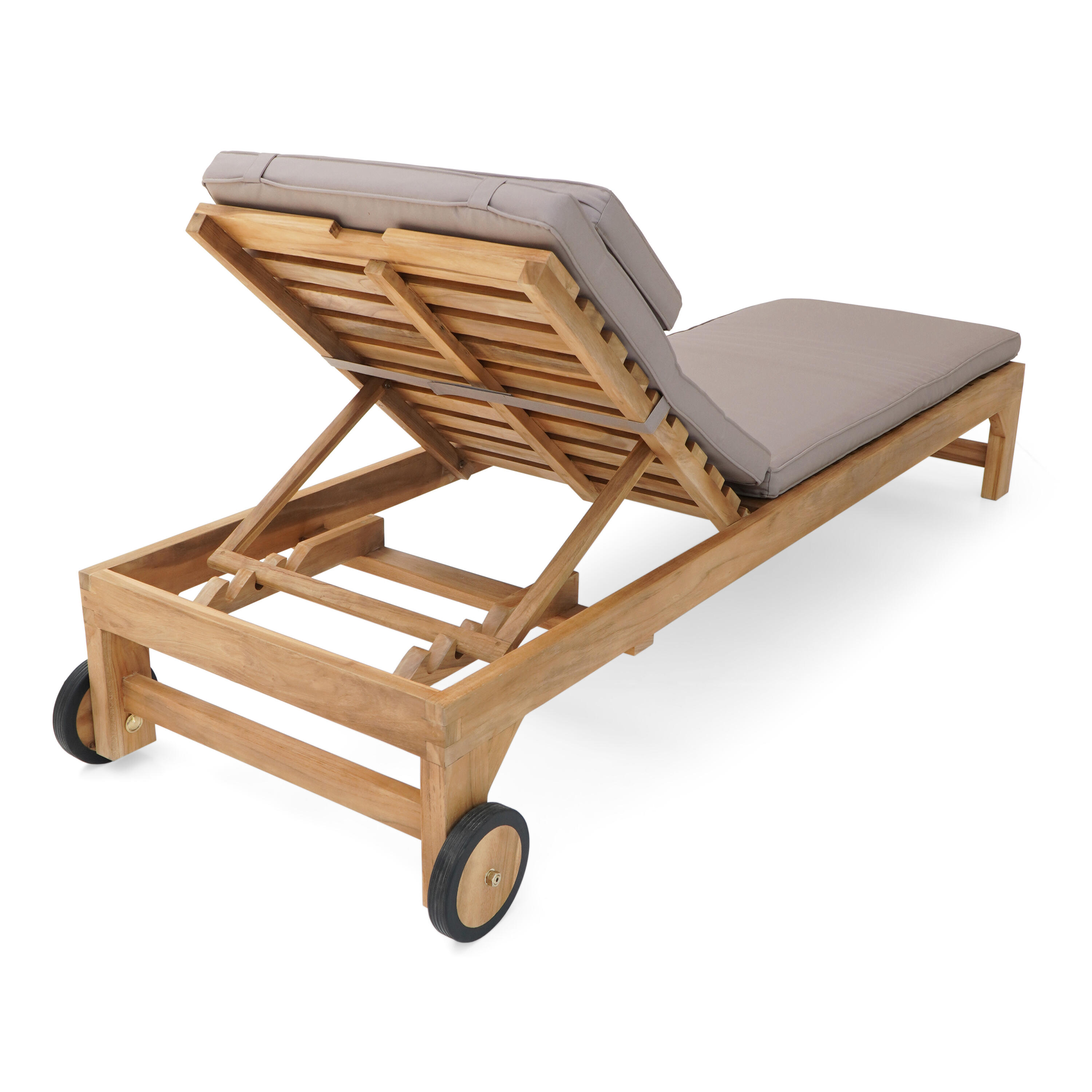 Ligstoel met kussen - Teak - 4 standen 5/7