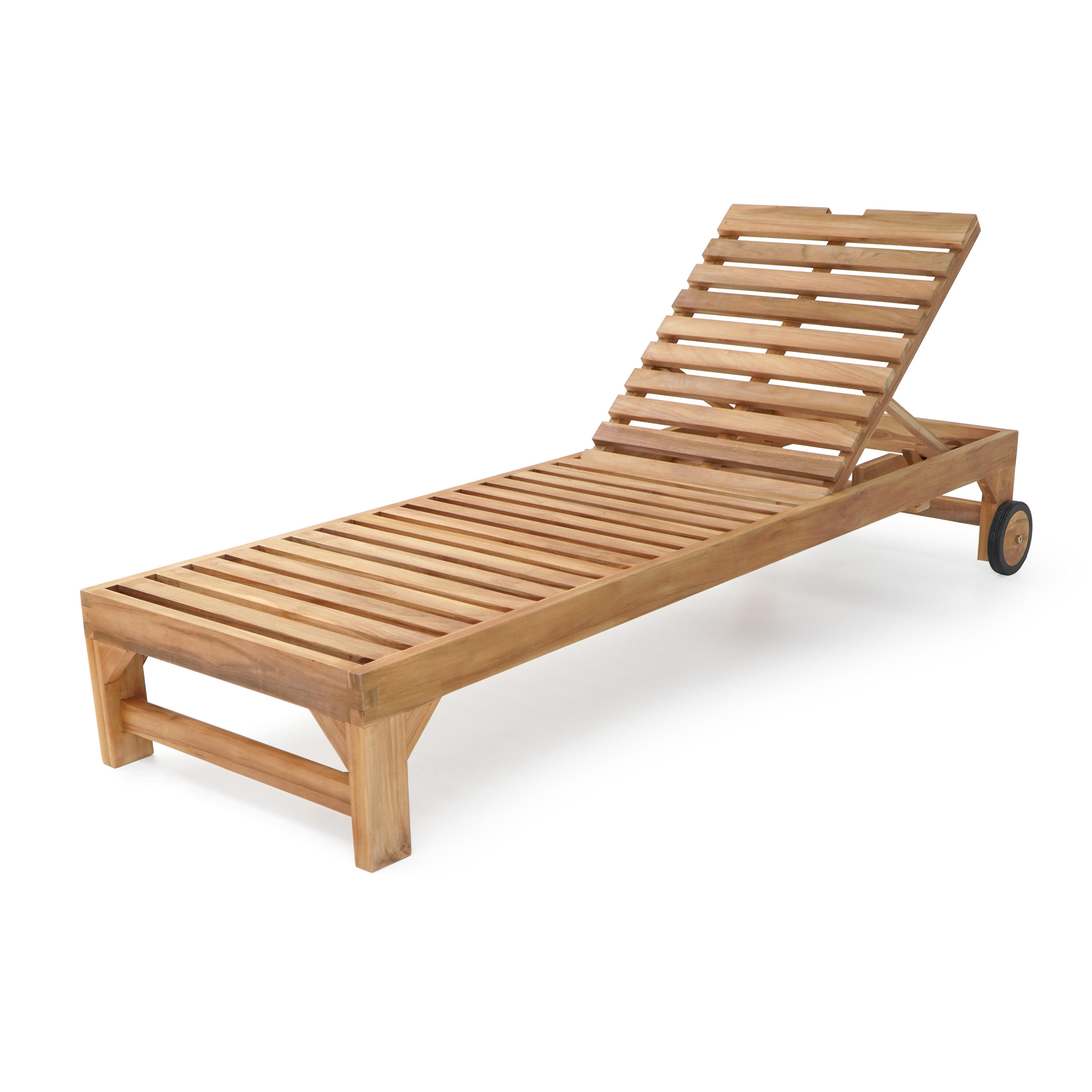 Ligstoel met kussen - Teak - 4 standen 7/7