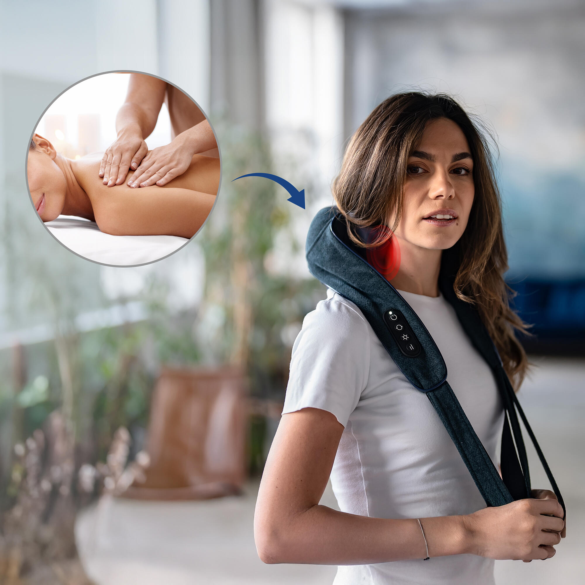 Collarín de masaje Shiatsu inalámbrico para alivio muscular Medivon Hyperion 7/7