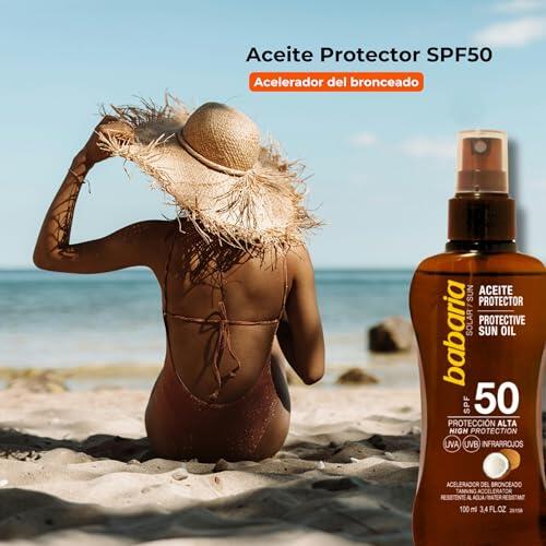 Aceite protector solar Babaria SPF 50+ Coco, 100 ml 3/7
