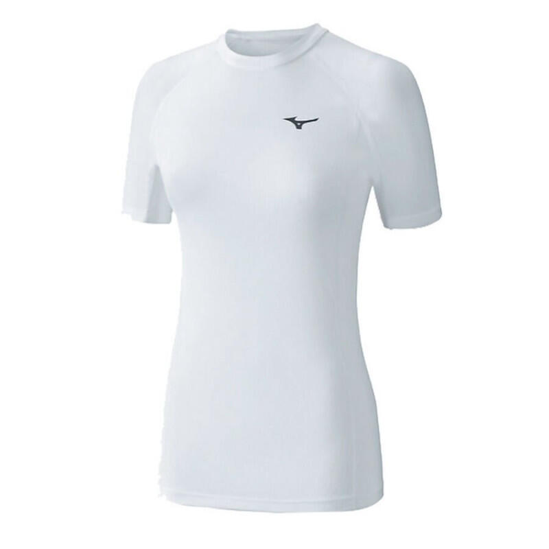 Rashguard branco mulher manga curta mizuno