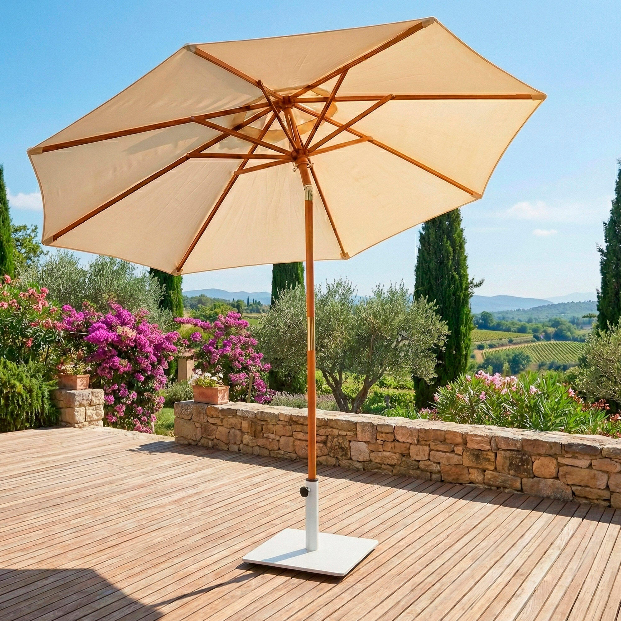 Aktive Base de parasol en acier blanc Ø22-38 mm 7/7