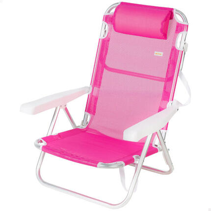 Aktive Chaise de plage basse multiposition 48x46x84 cm fuchsia