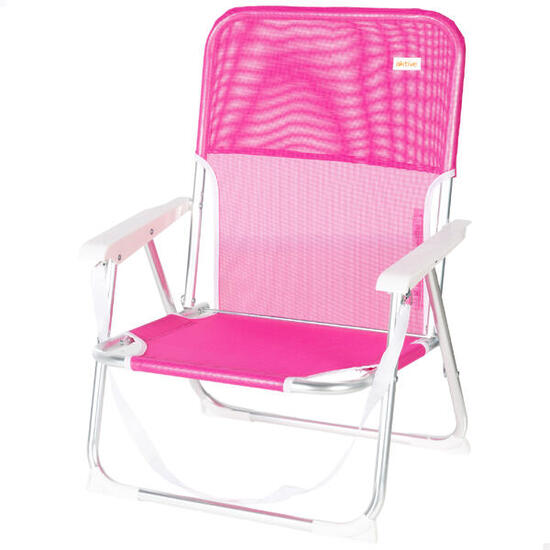 Aktive Chaise de plage pliable 44x40x72 cm fuchsia avec poignée