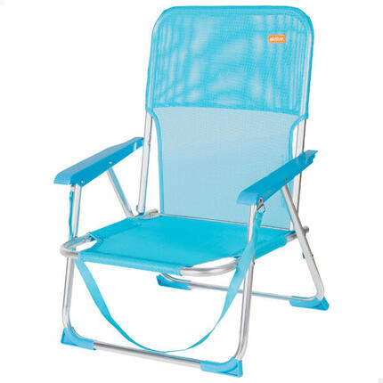 Aktive Chaise de plage pliante 44x40x72 cm bleue avec poignée