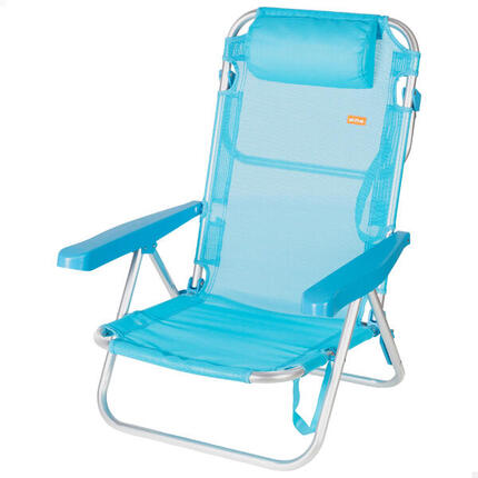 Aktive Chaise de plage basse multiposition 48x46x84 cm bleu