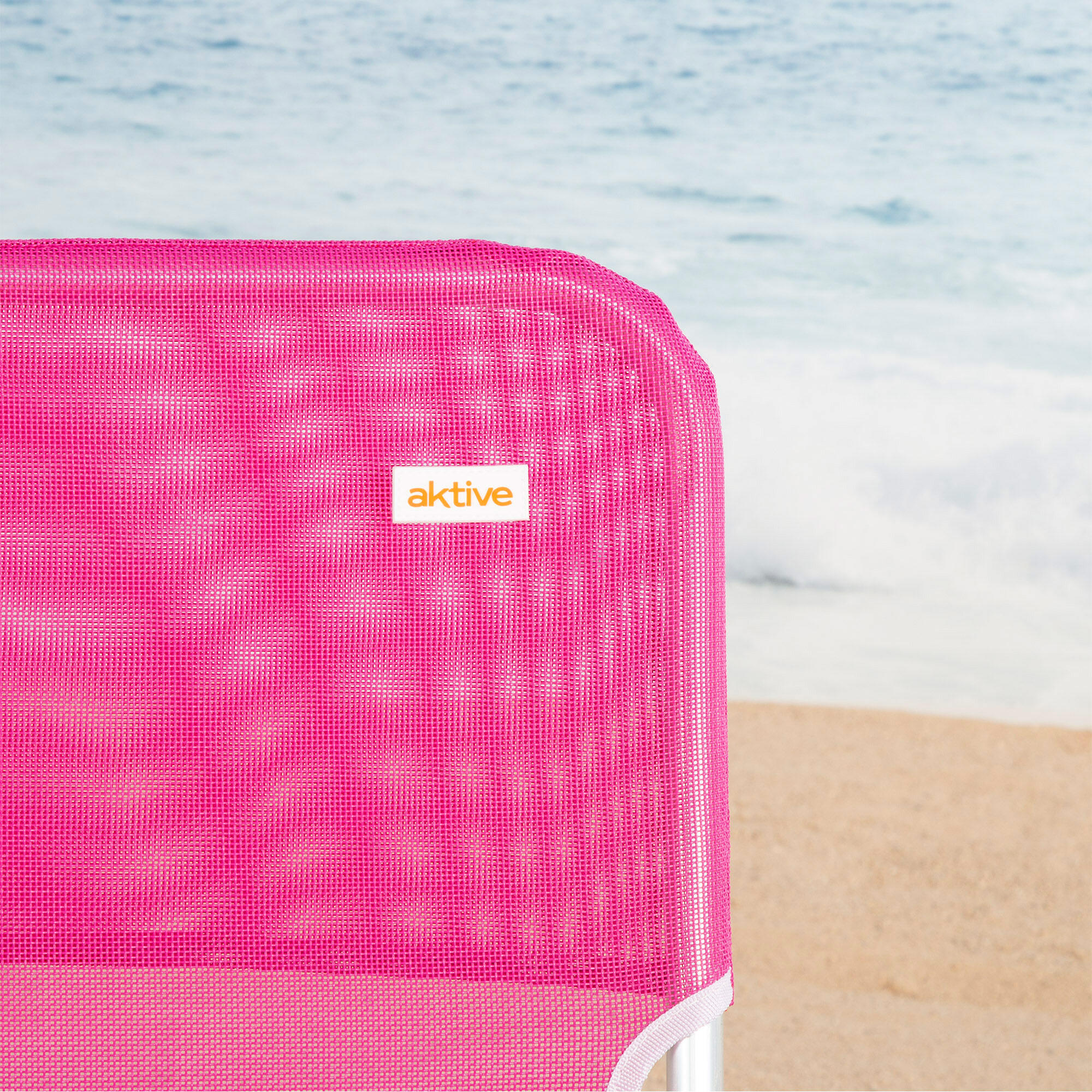 Aktive Chaise de plage pliable 44x40x72 cm fuchsia avec poignée 6/7