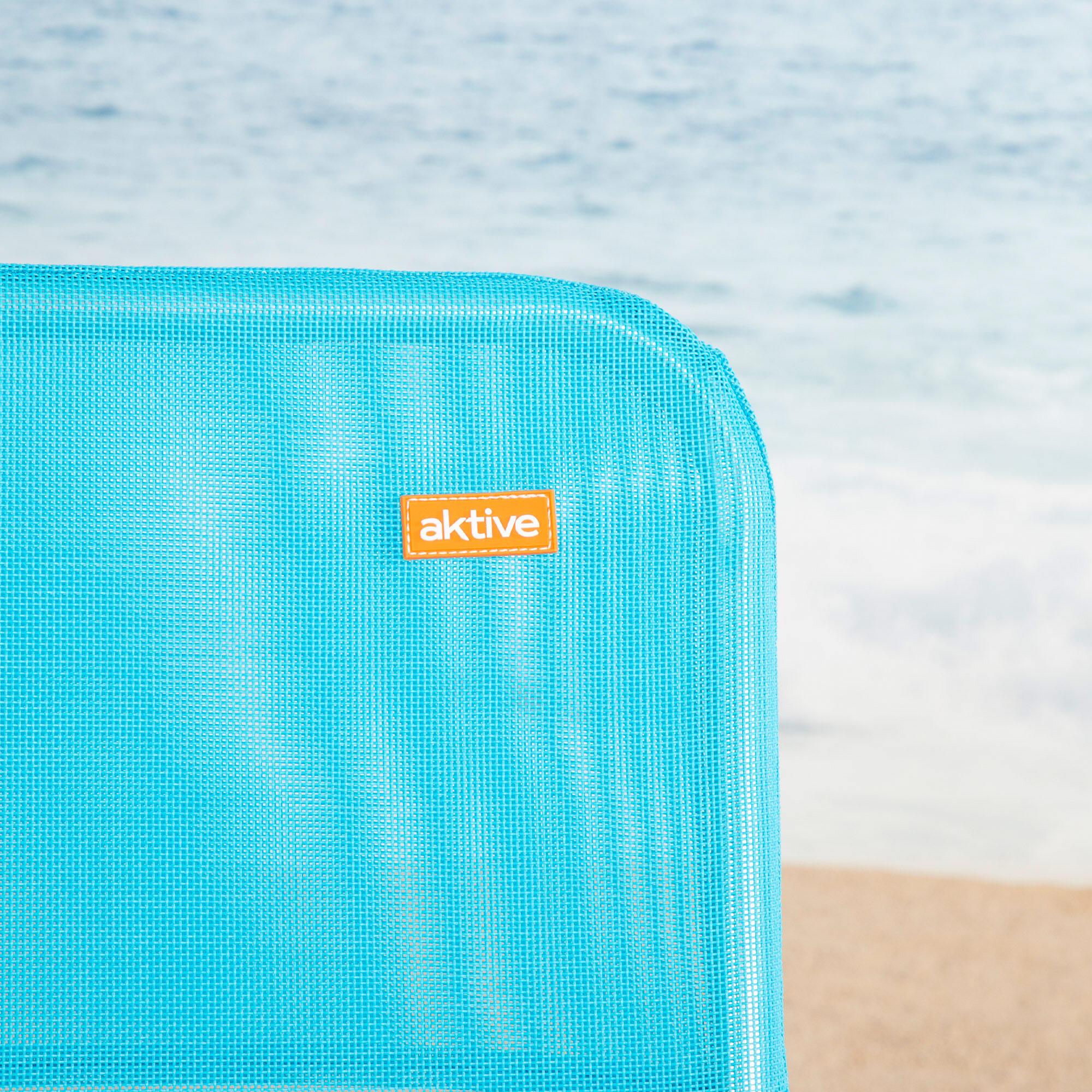 Aktive Chaise de plage pliante 44x40x72 cm bleue avec poignée 6/7