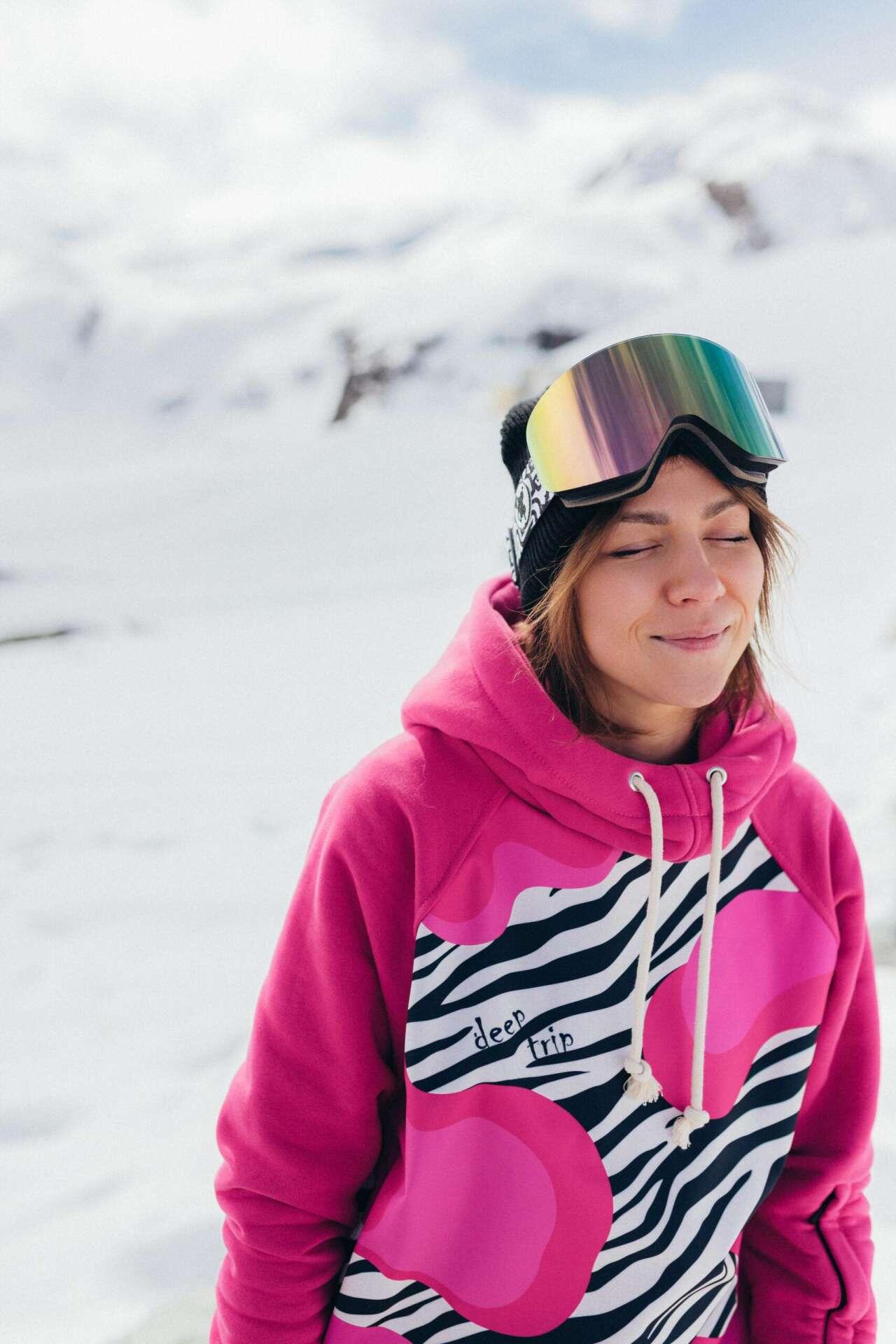 Bluza outdoorowa z kapturem damska DEEP TRIP Twix pink softshell 1/7