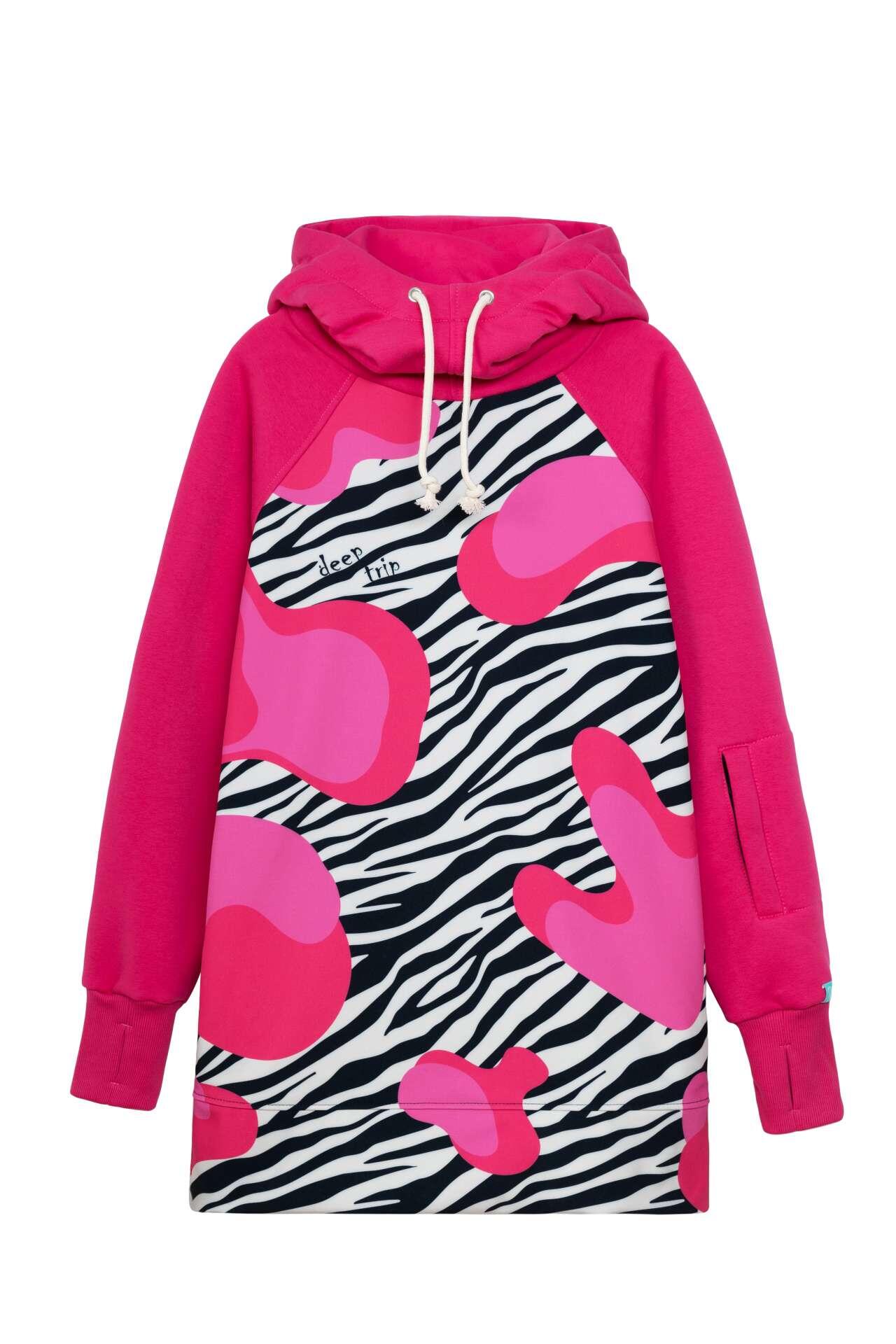 Bluza outdoorowa z kapturem damska DEEP TRIP Twix pink softshell 3/7