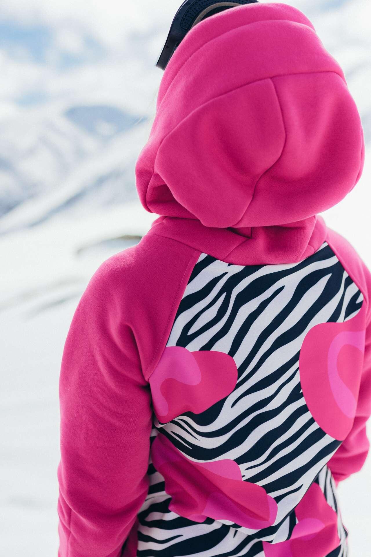 Bluza outdoorowa z kapturem damska DEEP TRIP Twix pink softshell 2/7