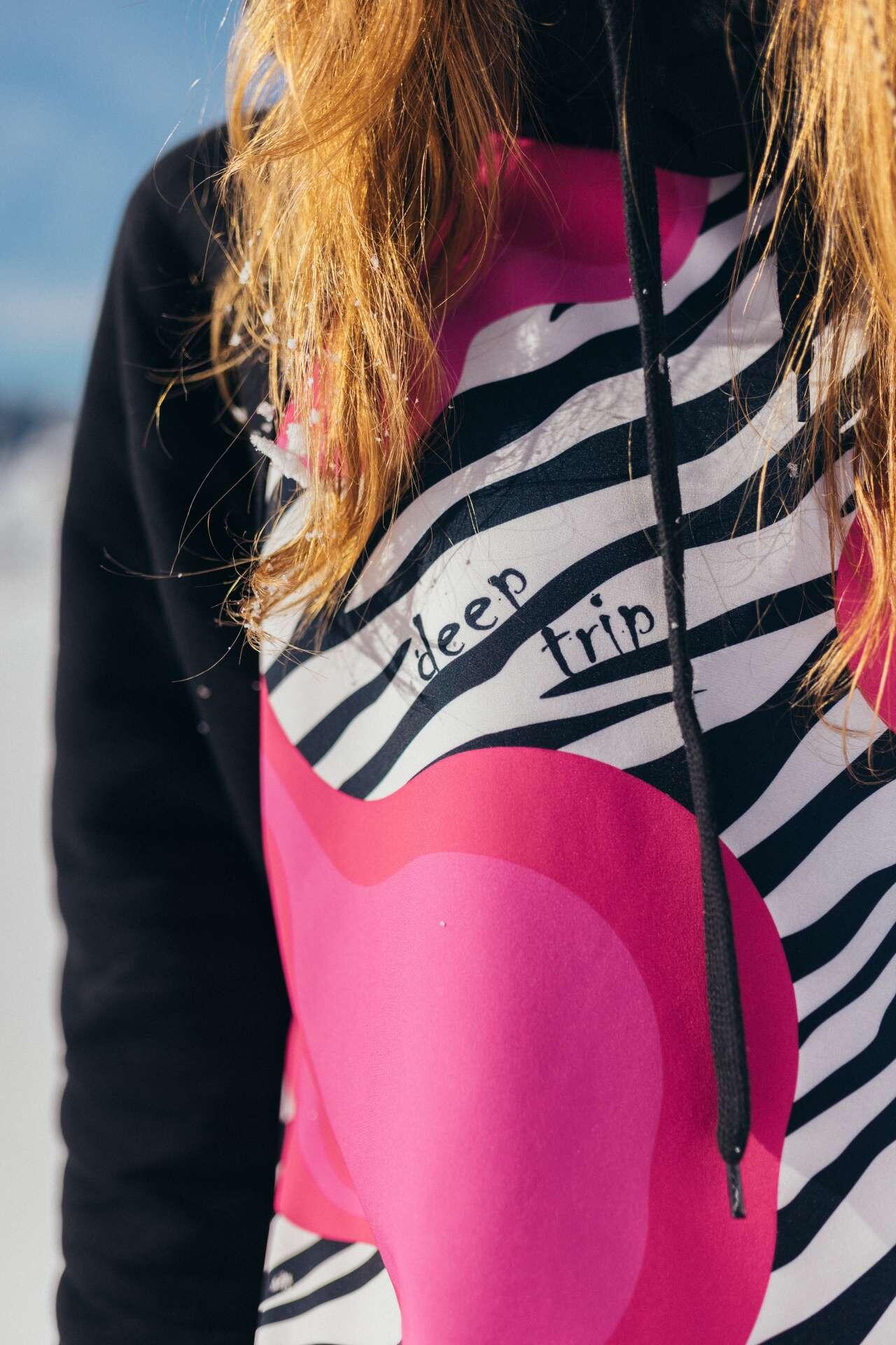 Bluza outdoorowa z kapturem damska DEEP TRIP Twix black softshell 3/7