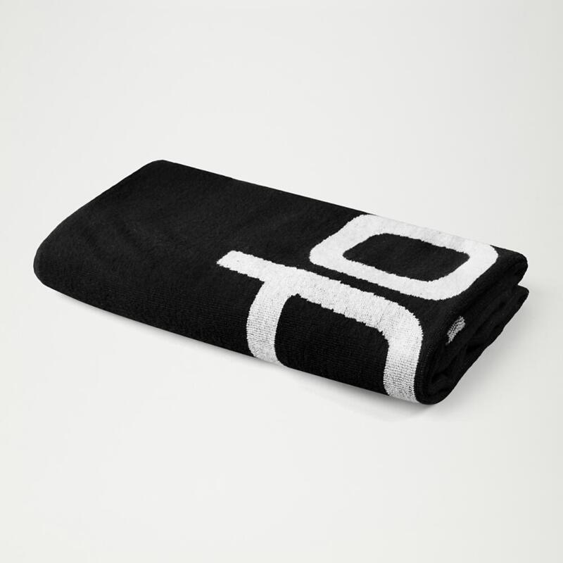 Prosop Speedo Logo negru/alb – prosop piscina 100% bumbac, absorbant, 75x145 cm