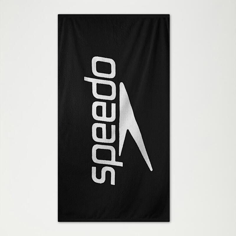 Prosop Speedo Logo negru/alb – prosop piscina 100% bumbac, absorbant, 75x145 cm