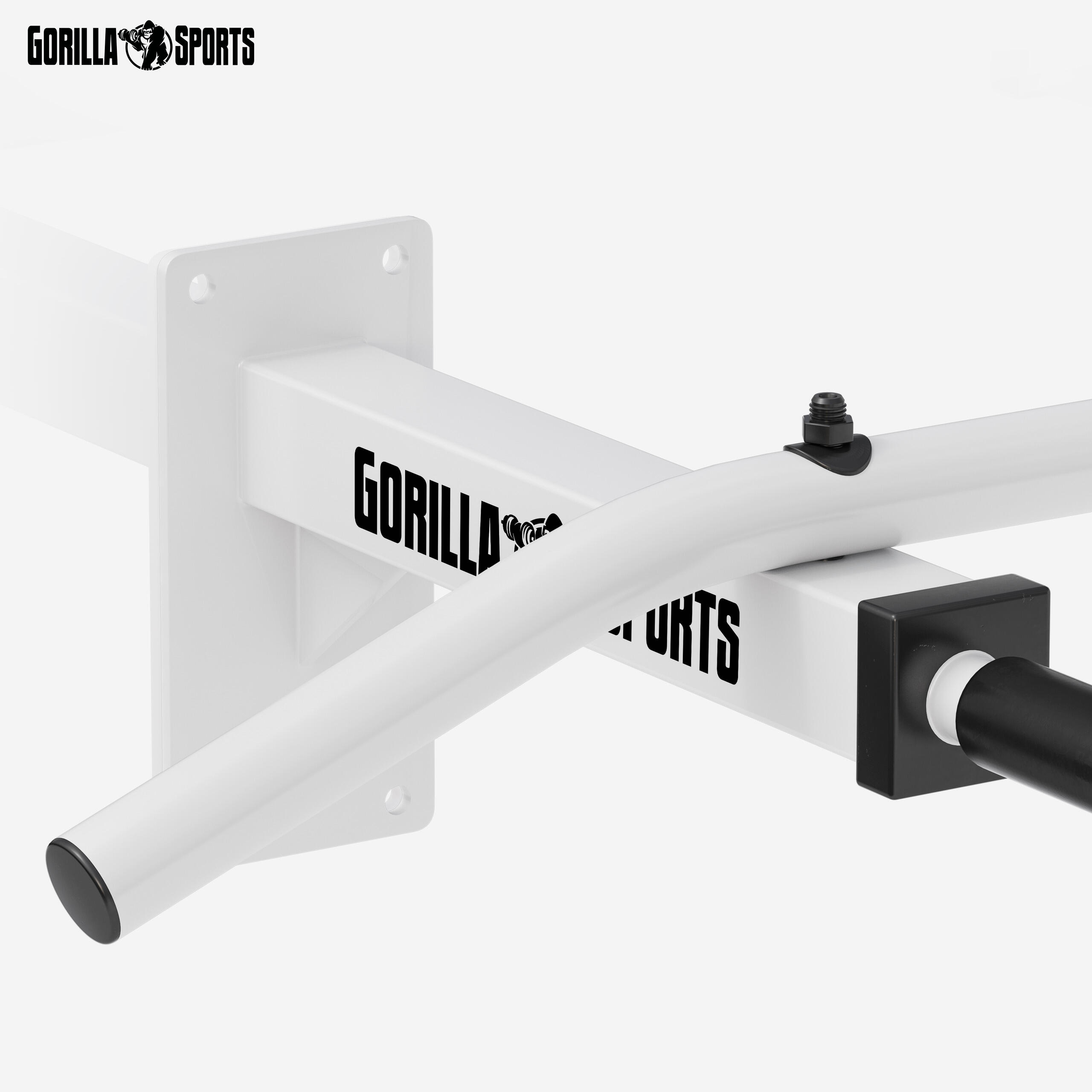 Optrekstang met resistance band - Pull up bar met weerstandsband - Wit - Rood 5/7