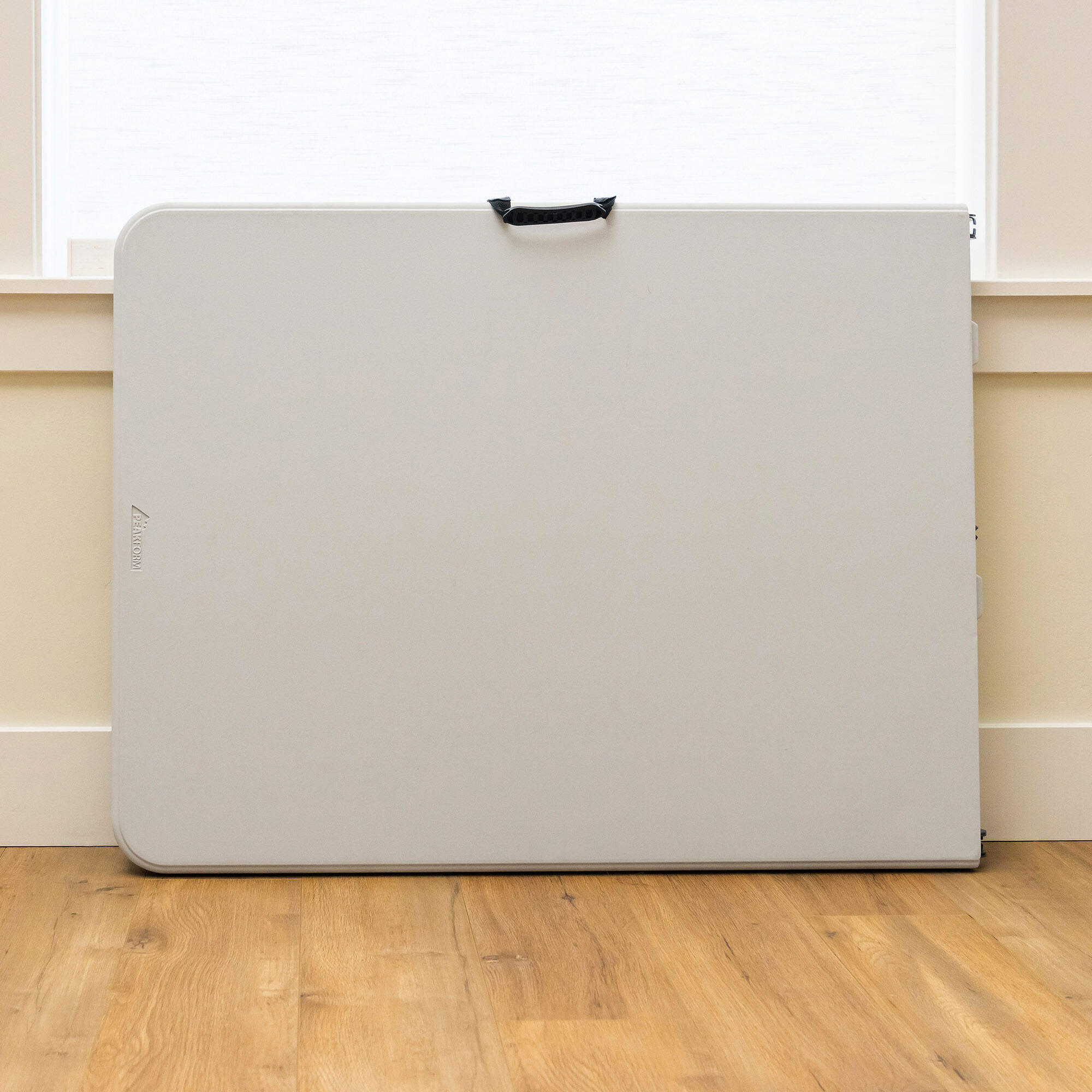 PEAKFORM Mesa rectangular patas abatibles blanco efecto granito 180x70x74 cm 2/7