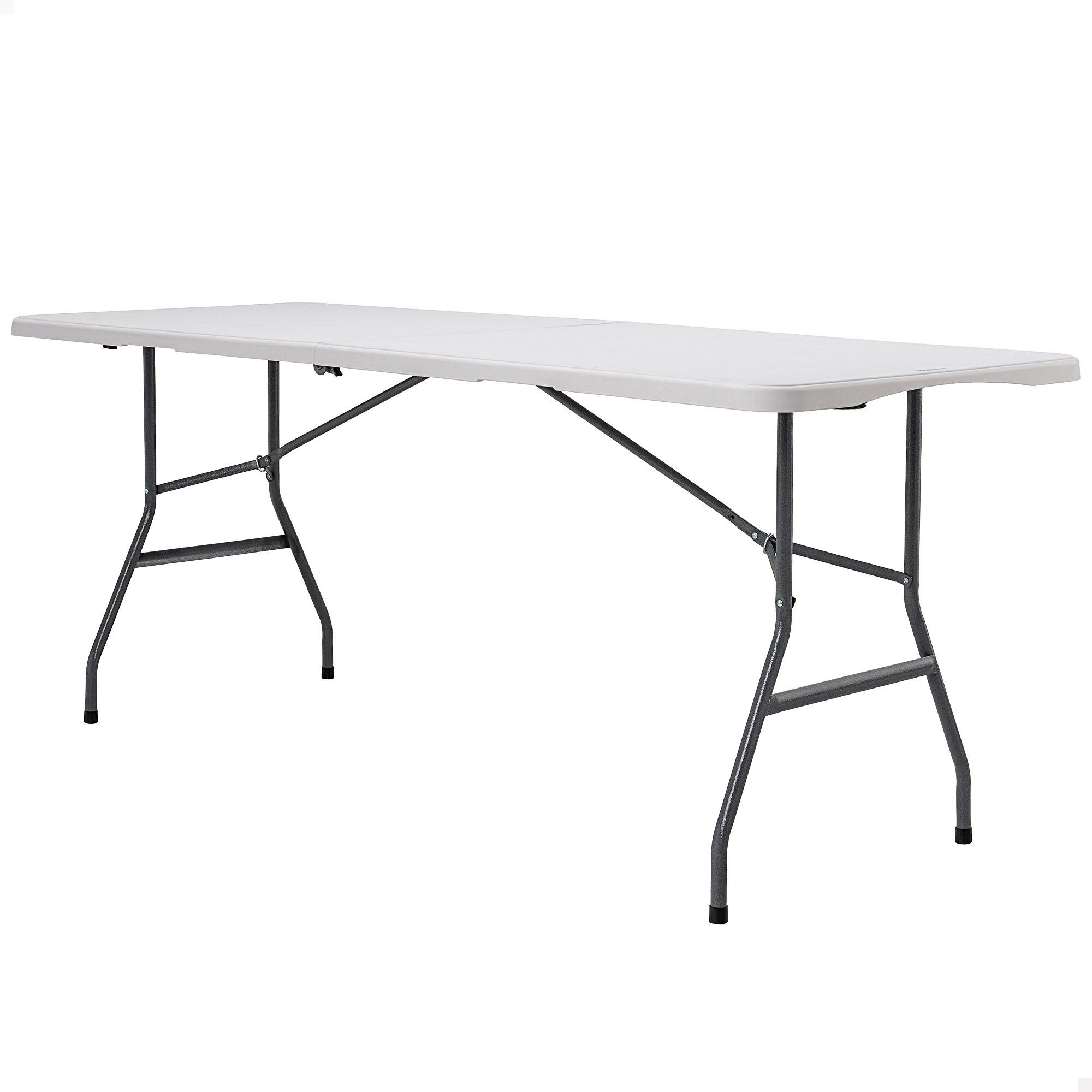 PEAKFORM Mesa rectangular patas abatibles blanco efecto granito 180x70x74 cm 1/7