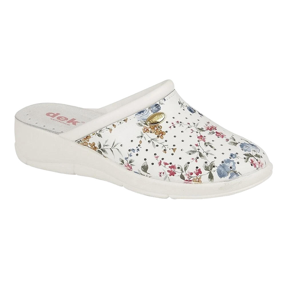 Dek Womens/Ladies Floral Leather Clogs