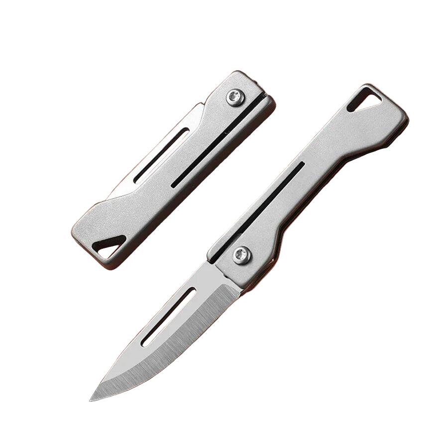 Titanium Alloy Mini Folding Utility Knife Silver