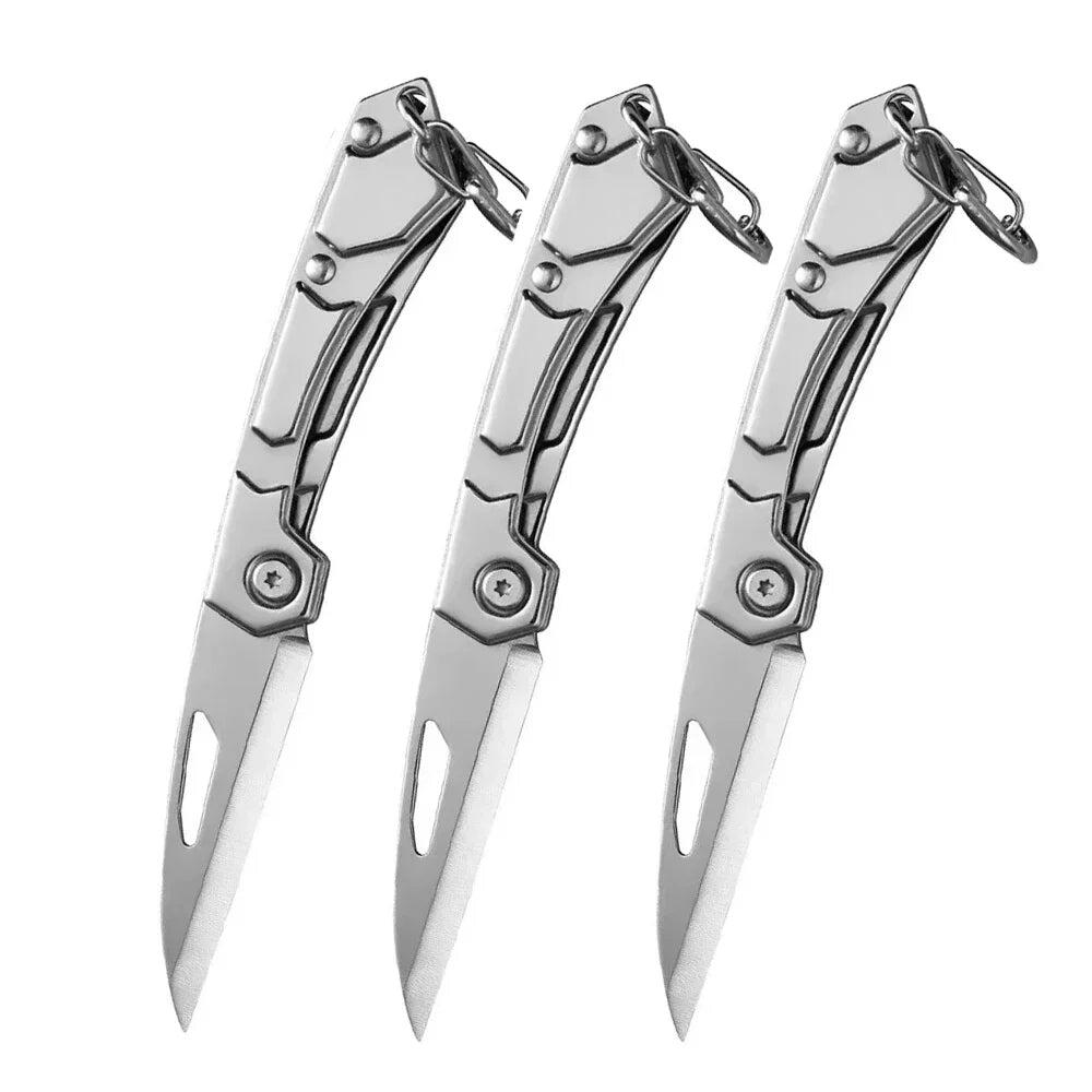 3-Piece Portable Folding Knife Set Silver