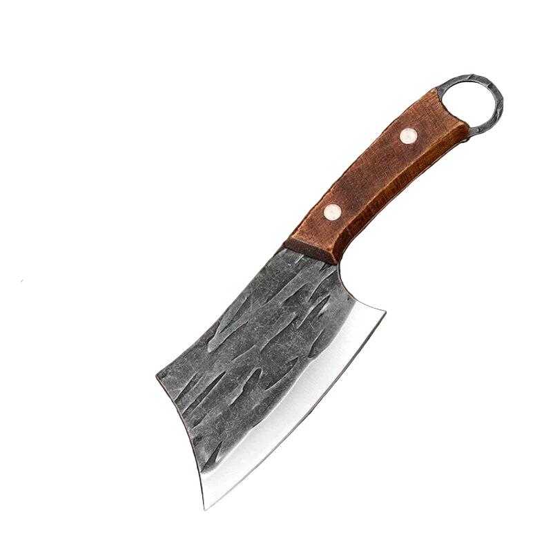 Hand-Forged Cleaver Boning Knife Brown