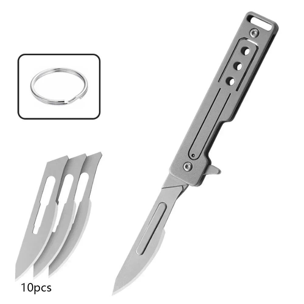 Titanium Folding Scalpel Knife Grey