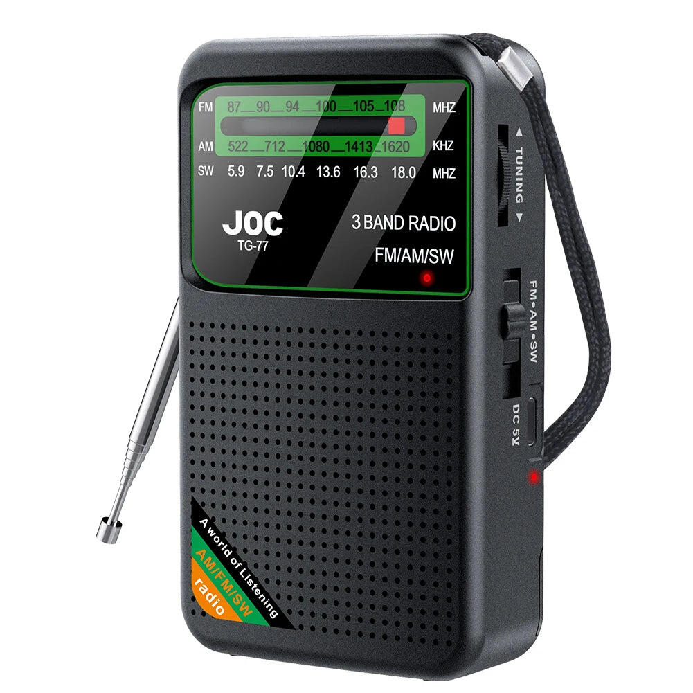 Portable Radio with HD Display Black