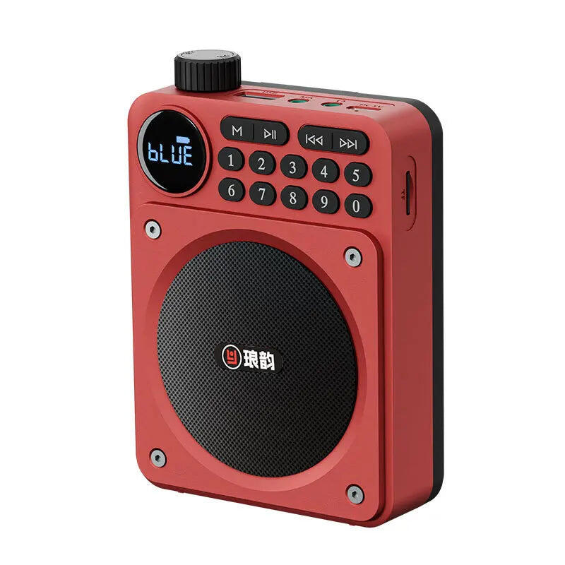 Dual Magnetic Speakers Digital FM Radio Red