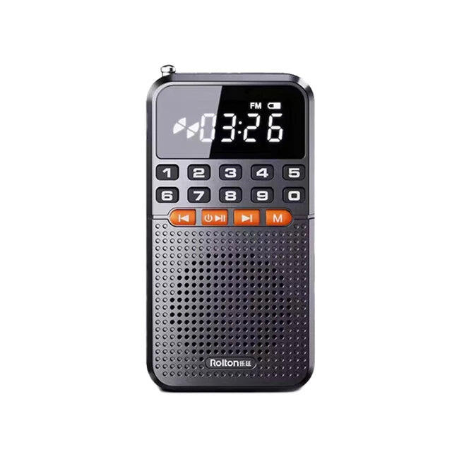 FM Mini Radio with Dual Antenna Black