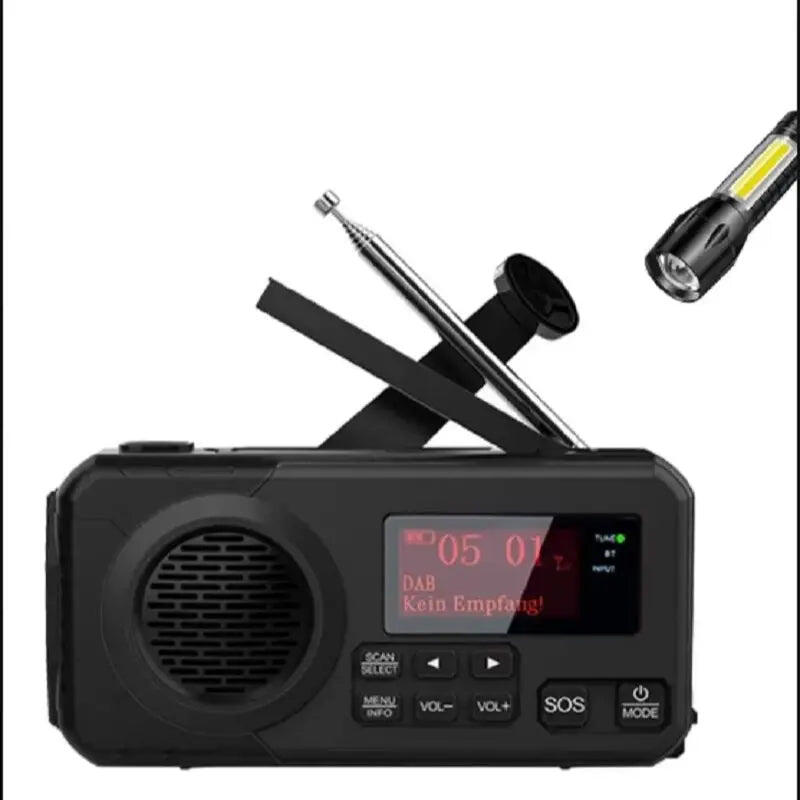 NNEOBA Digital Solar Emergency Radio Black