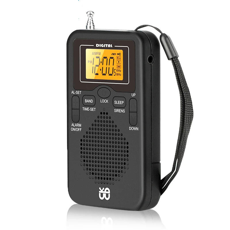 Mini Weather Pocket Radio Player Black