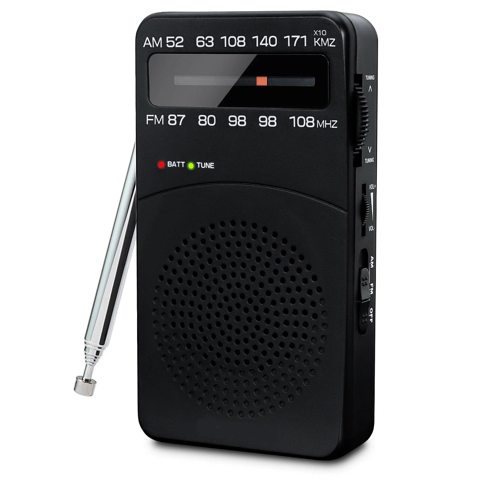 Mini Portable Radio Headphone Jack Black