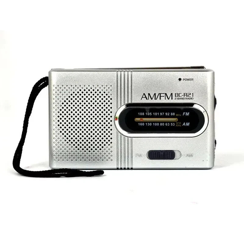 Portable Pocket Radio with Built-in Speaker Silver