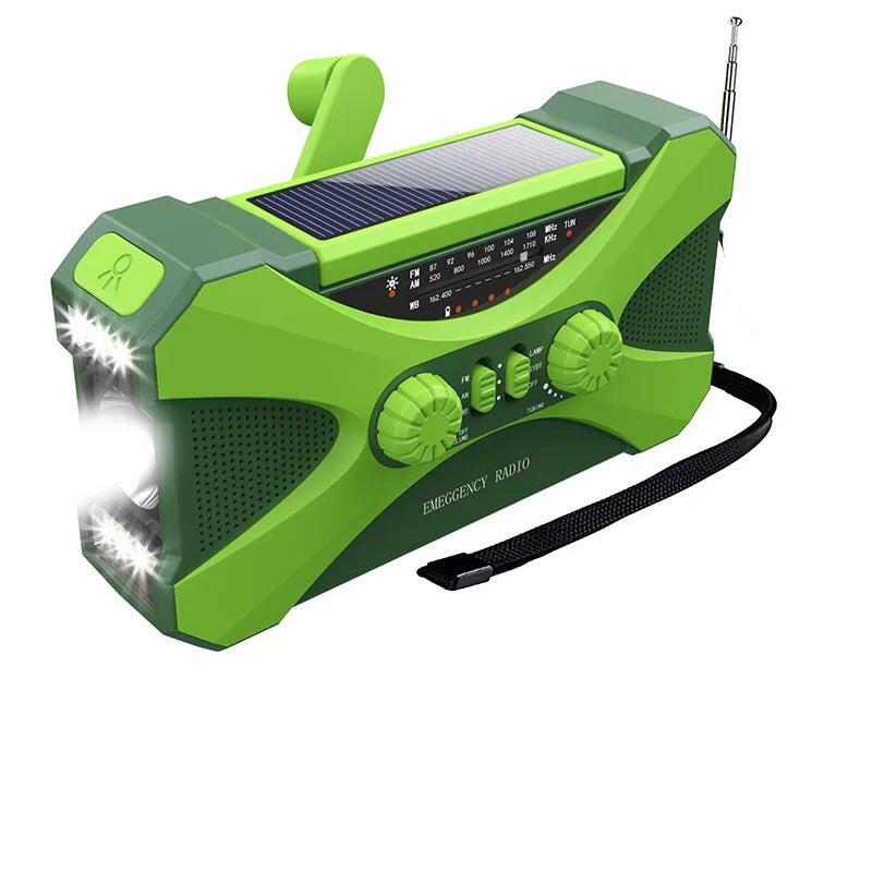 Solar Hand Crank Emergency Radio Green
